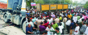 डम्पर से कुचलकर साईकिल सवार की मौत