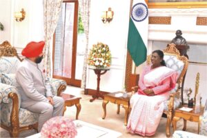 राज्यपाल ने की राष्ट्रपति से शिष्टाचार भेंट