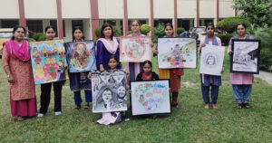 स्कैच एवं रंगोली प्रतियोगिता का आयोजन किया