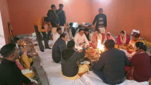 बाल सुन्दरी मंदिर में देव विग्रह के द्वितीय वार्षिकोत्सव पर अखंड रामायण पाठ आयोजित