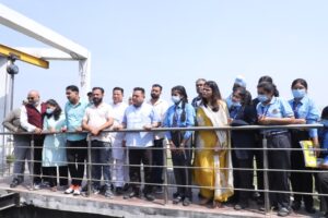 महापौर व नगर आयुक्त ने किया एसटीपी प्लांट विजिट, विद्यार्थियांे ने जाना कैसे साफ होता है पानी