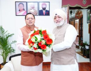 हेमकुंड साहिब प्रबंधन ट्रस्ट के अध्यक्ष नरेंद्र जीत सिंह बिंद्रा ने की सीएम धामी से भेंट