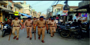 बकरीद पर्व के मद्देनजर कोतवाली पुलिस द्वारा अल्लीखां क्षेत्र में किया फ्लैग मार्च