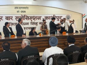 काशीपुर बार एसोसिएशन द्वारा नवनियुक्त न्यायिक अधिकारियों का स्वागत समारोह आयोजित
