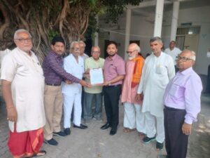श्रीराम प्रतिमा के निर्माण पर बांग्लादेश सरकार द्वारा रोक लगाने के विरोध में दिया ज्ञापन