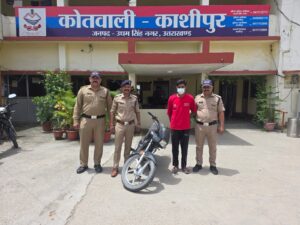 चोरी की बाइक के साथ एक गिरफ्तार