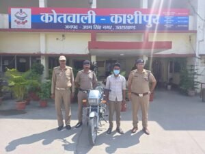 24 घंटे में बाइक चोरी का खुलासा, आरोपी गिरफ्तार, बाइक बरामद